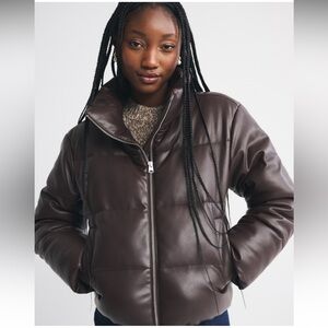Abercrombie & Fitch Vegan Leather Puffer